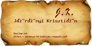 Járányi Krisztián névjegykártya